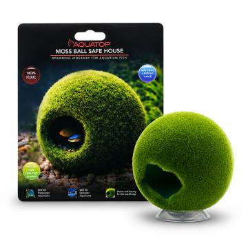 Aquatop Moss Ball Safe House Aquarium Hideaway – Medium (3.4" x 3.2" x 3.4"), HMB-MD